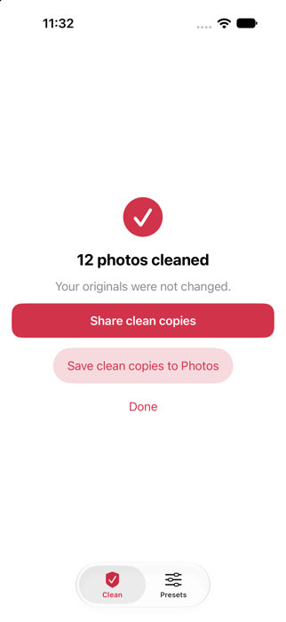 Done screen